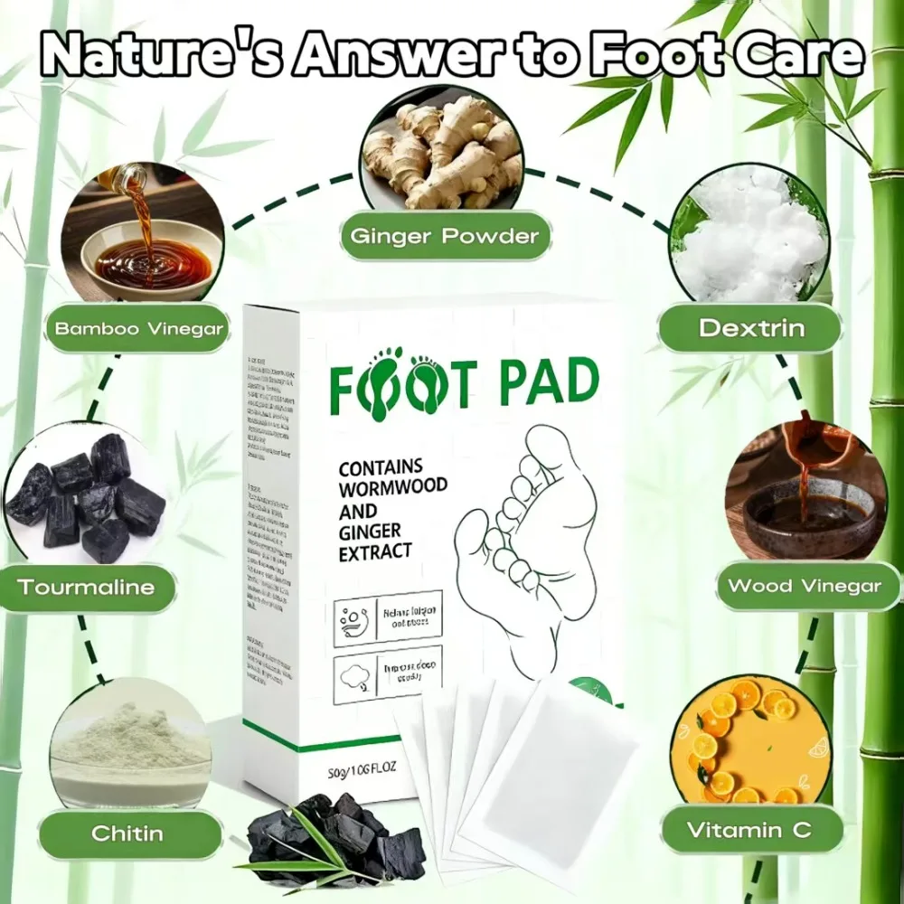 30 Paar Fuß-Detox-Pads, Detox-Fußpolster für guten Nachtschlaf, mit natürlichem Bambus und Ingwer, lindert Müdigkeit, nicht auslaufendes Design