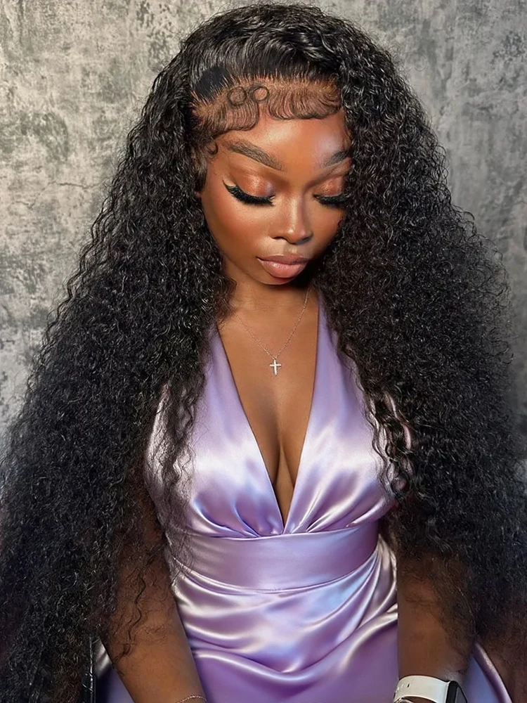 

13X4 13X6 Curly Lace Frontal Wig Deep Wave Brazilian Hd Transparent Lace Frontal Wig 44 Inch Water Wave Human Hair Wig for Women