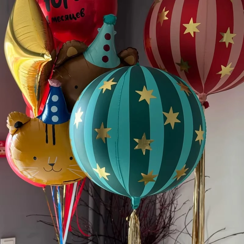 22 Zoll 4D Gestreifter Stern Aluminiumfolienballon DIY Rot Blau Rosa und Grün Ballon Partyzubehör Fotorequisiten KTV