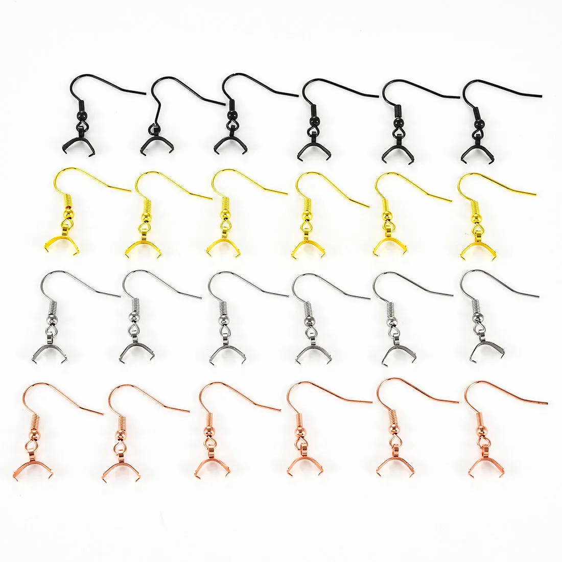 10Pcs Stainless Steel Ear Wires Fish Hooks With Pendant Clasp Hypoallergenic Findings Parts for DIY Jewelry Making Supplies