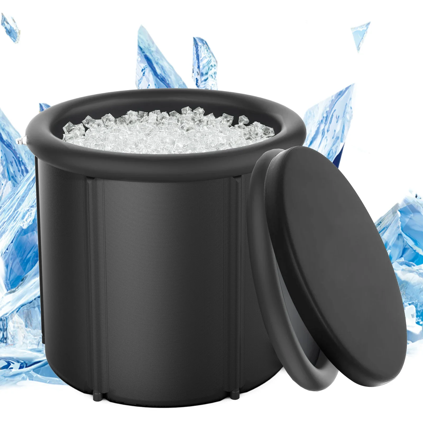 Ice Bath Tub 110Gal Cold Water Therapy Plunge Tub for Athletes Portable Outdoor Ice Barrel Plunge Pool Inflatable Ice Bathtub