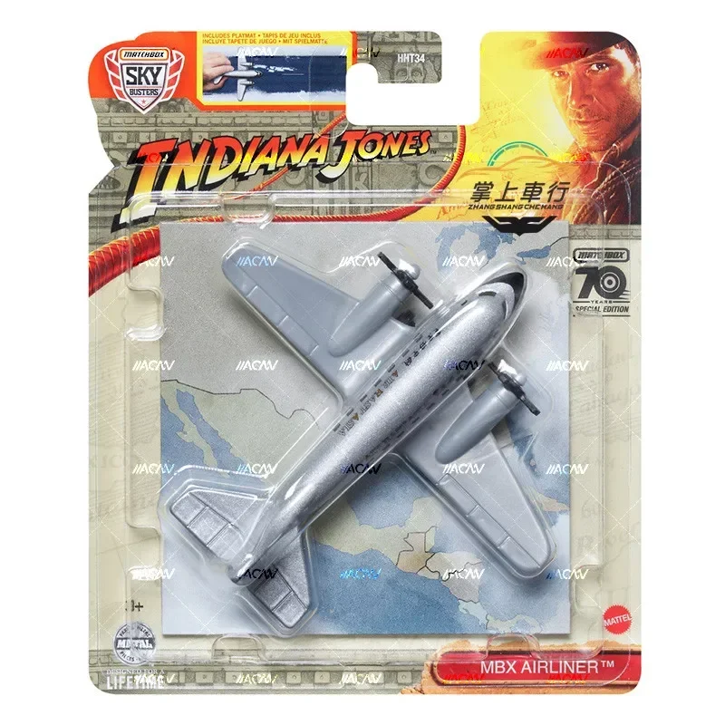 Original Mattel Toys Matchbox Car Sky Buster 70 Years Space-X Dragon River Flyer Boeing 747-400 Vehicle Model Toy for Boys Gift