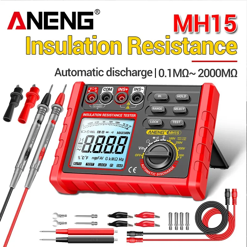 

ANENG MH15 Digital Megohmmeter 1000V Insulation Tester 2000MΩ Resistance Measurement