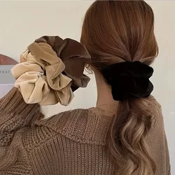 Winter Plüsch Weiche Soild Farbe Scrunchie für Frauen Mädchen Vintage Elastizität Gummibänder Krawatten Pferdeschwanz Haarbänder Kopfbedeckung