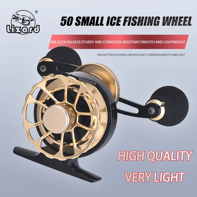 Lizard Mini Inertial Coil Fishing Reel Handle, 2 + 1 Bearing, Freshwater Fishing Equipment, 5kg Drag Carp