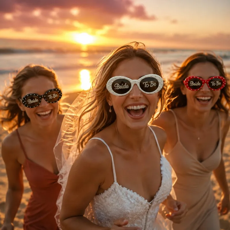 Oval‑frame party sunglasses with sparkling rhinestones embedded all around the outer rim for balls and parties