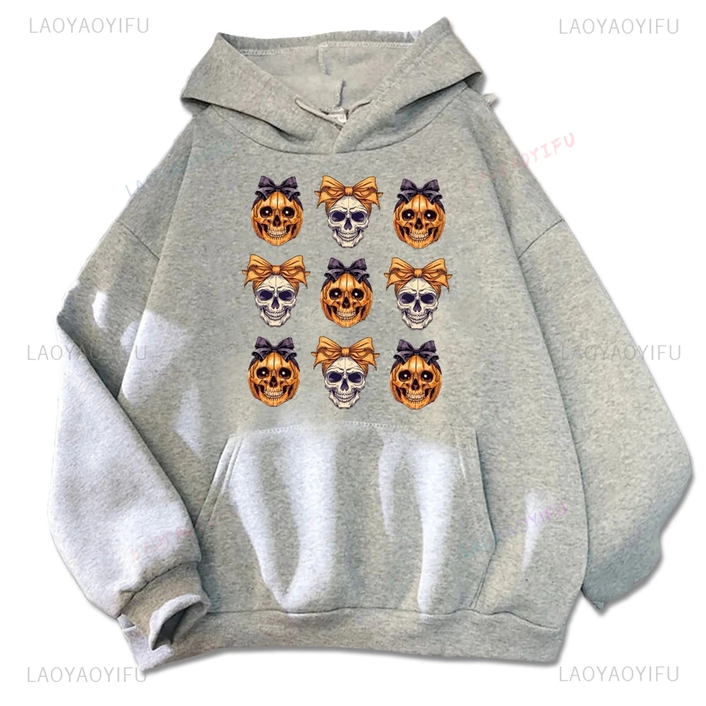 Fantastic Skull Girl Print Hoodie, Ladies Casual Everyday Street Wear, Halloween Party Gift, Fall/winter Fashion Loose Hoodie