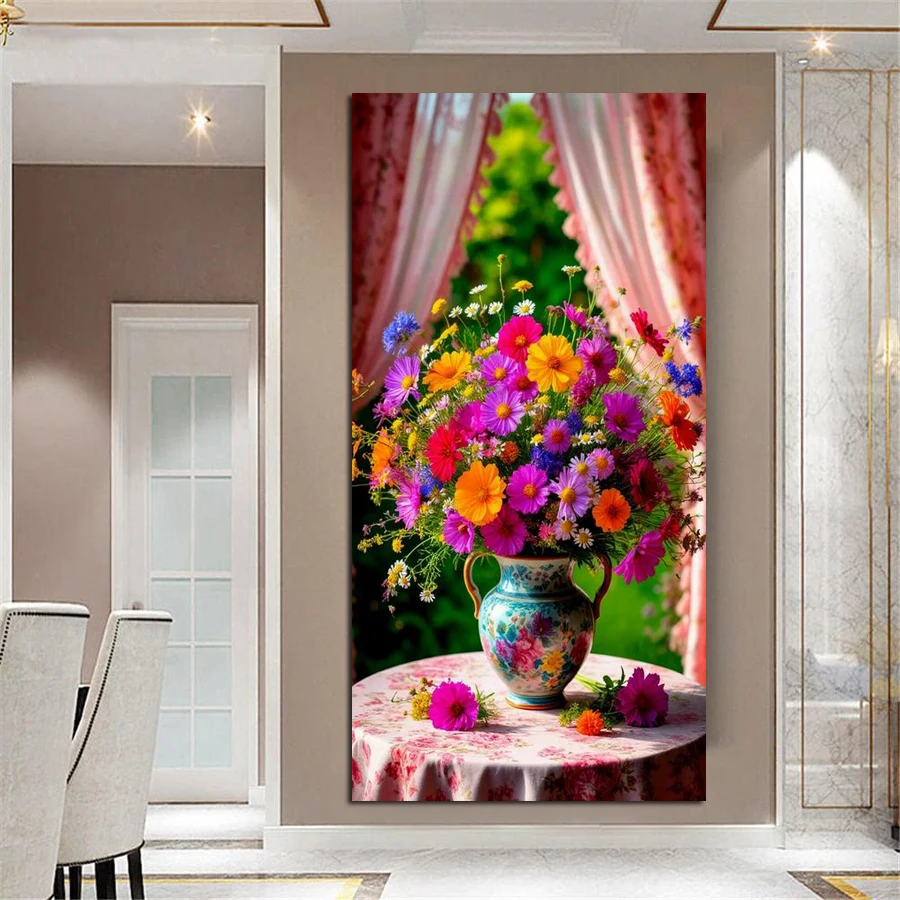 

Натюрморт ваза для цветов большой размер Diy алмазное искусство наборы для рисования окно полная квадратная круглая дрель мозаика вышивка фотографии