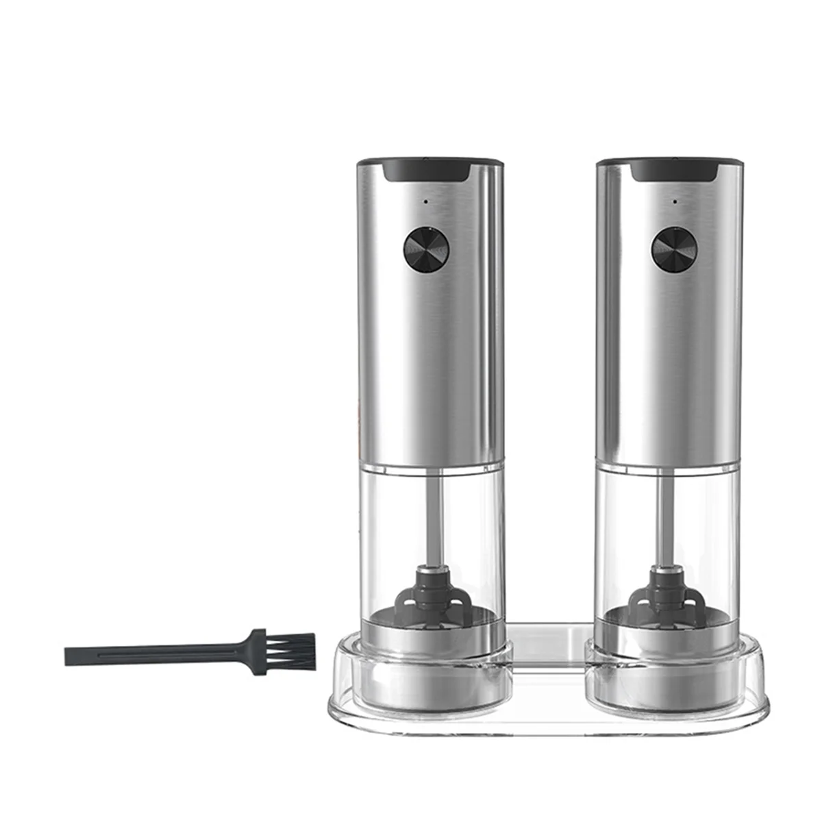 Electric Salt and Pepper Grinder Set with Base Automatic Peppercorn & Sea Salt Mill Adjustable Coarseness