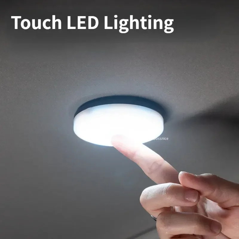 Round Car Lighting Multi-function Reading Lamp Led Atmosphere Lamp Car Touch Sensing Usb Charging Car Roof Emergency Lamp