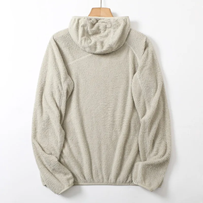 Unisex Ultra-Light Fleece Hoodie, Breathable Sweat Warming Outdoor Pullover Hooded Sweatshirt for Hiking Camping Mountain Travel