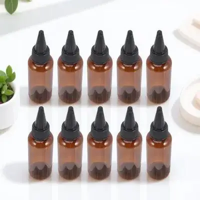 

10pcs 50ml Oil Squeeze Bottle Applicator for Hair Color Shampoo Plastic Empty Dispenser Barber Styling Accessories