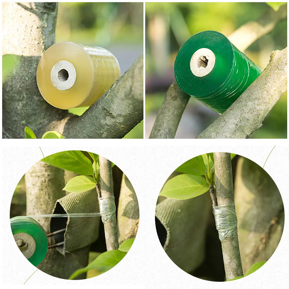 

DHL 100 pcs/lot 2CM x 100M Grafting Tape Garden Tools Fruit Tree Secateurs Engraft Branch Gardening bind belt PVC tie Tape