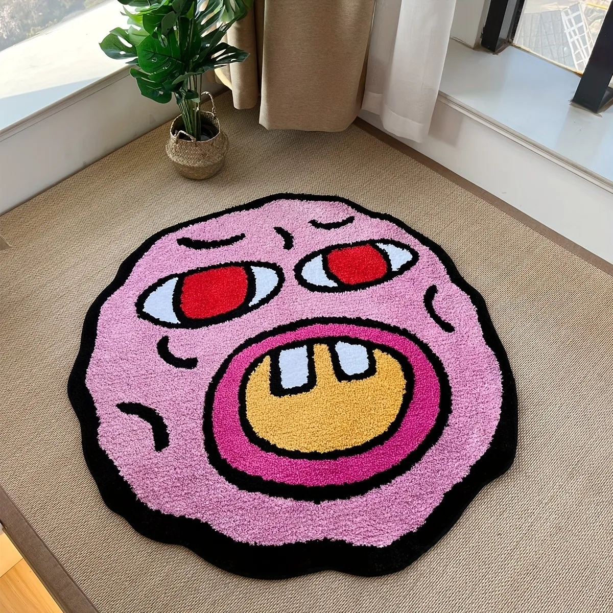 VIKAMA Cartoon Ins Wind Imitation Cashmere Carpet Insulation Easy Care Living Room Carpet Bedroom Bed Blanket Home Decor