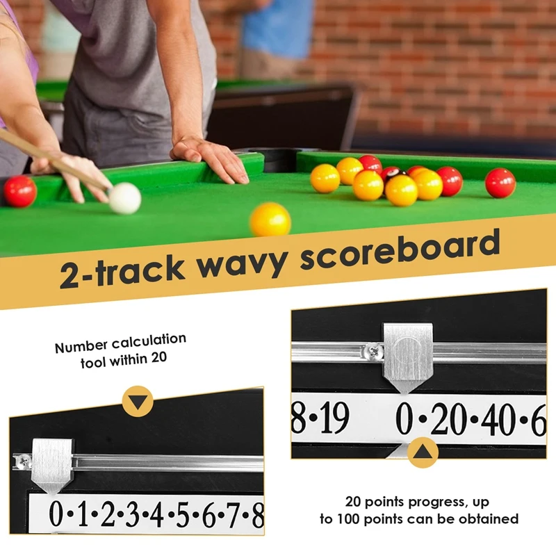 

Billiards scoreboard Snooker Scoreboard Complete with Scorer/Rails and Pointers for Billiard Lovers Snooker Game