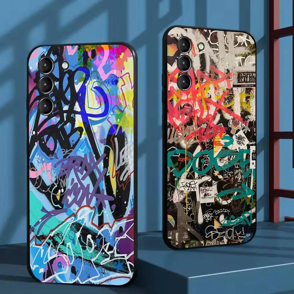 

Graffiti Art Cool Thing Phone Case For Samsung Galaxy A73,72,51,53,52,71,22,5G,Note,J7,8,9 Soft Black Cover