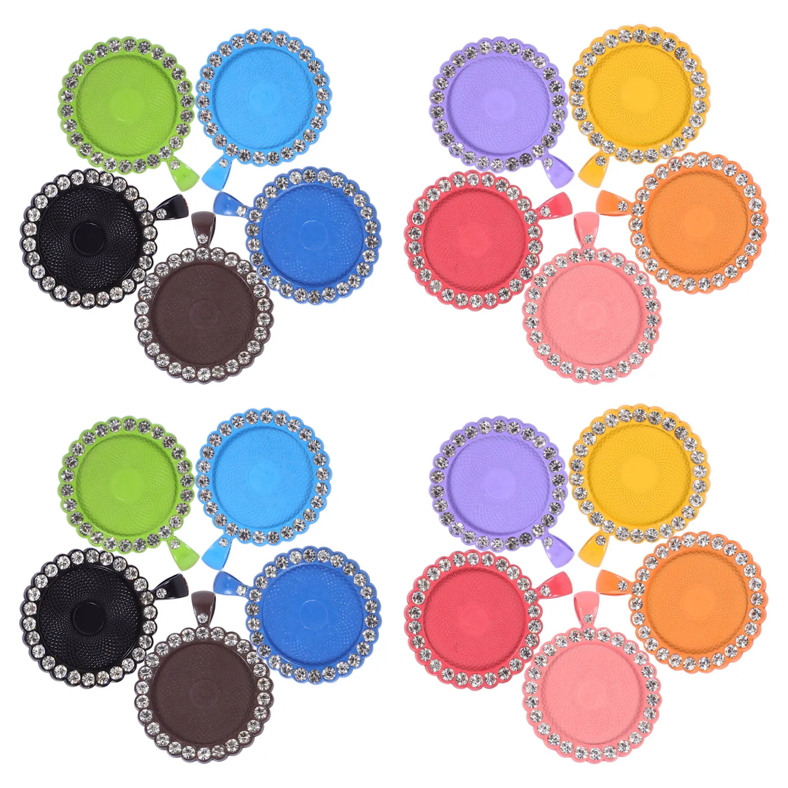 

20Pcs 25Mm Rhinestone Bezel Pendant Trays Premium Alloy Jewelry Making Base for DIY Necklace Bracelet Charm Craft Supplies