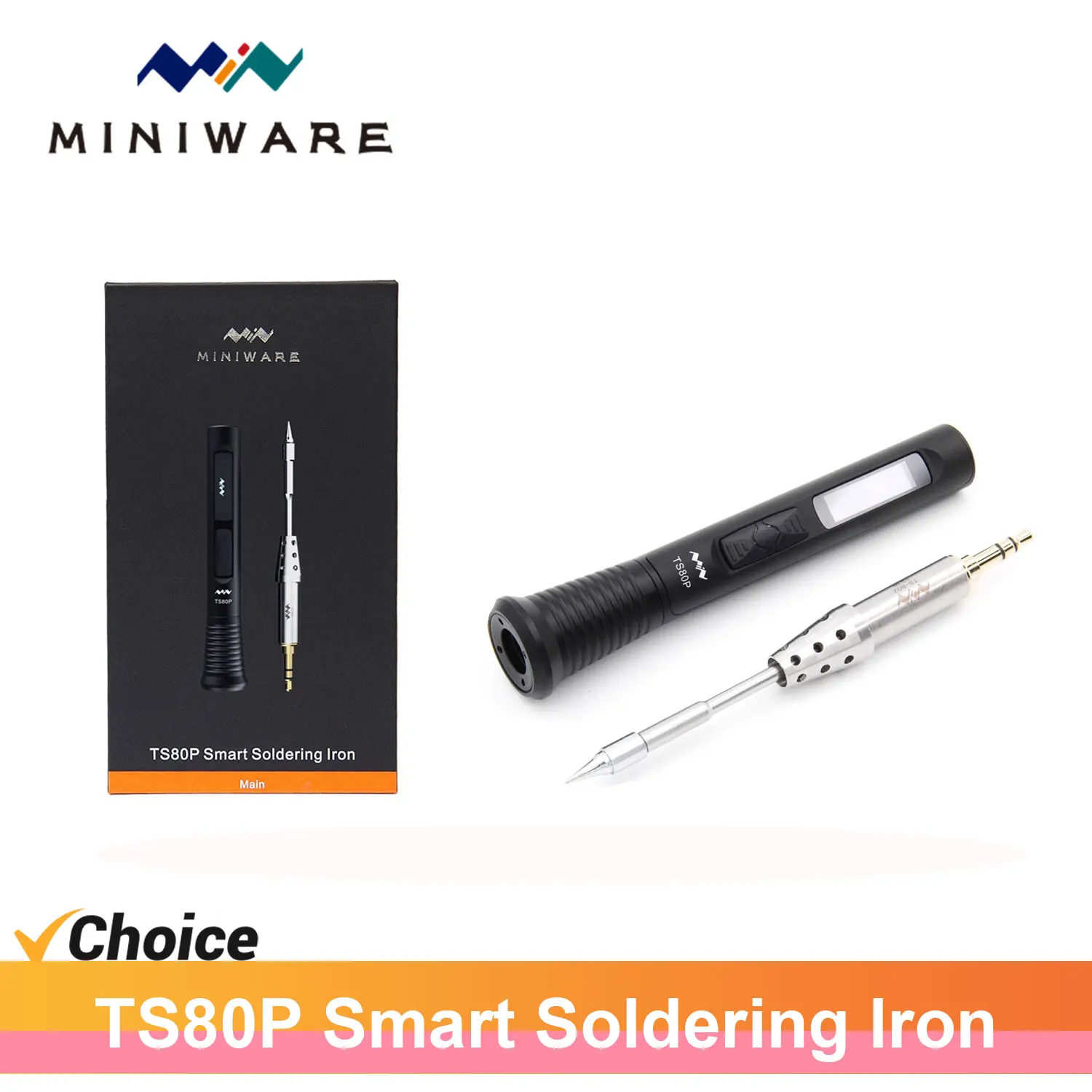 

MINIWARE TS80P Smart Soldering Iron LED Screen Precise adjustment 100°C to 400°C the Type-C power supply interface