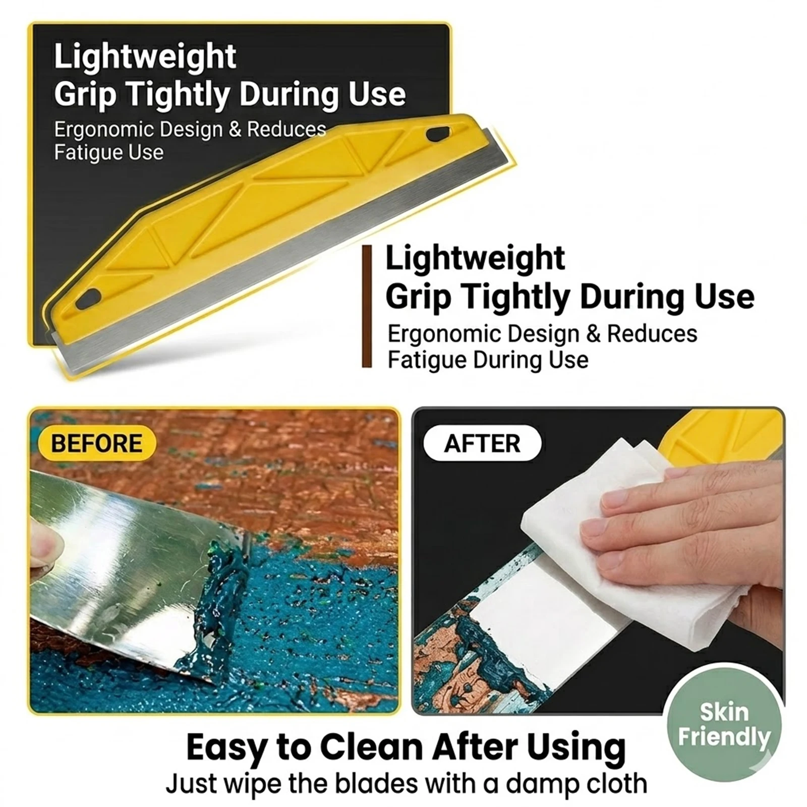 Heavy-Duty Plastic Paint Edge Guard |Stainless Steel and Plastic Paint Protector with Non-Slip Handle and Precision Cutting Edge image 4