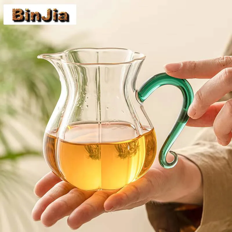 

250Ml Handmade Flower Bud Glass Fair Cup Household Heat Resistant Tea Pitcher Aesthetic Cha Hai Justice Chinese Crafts