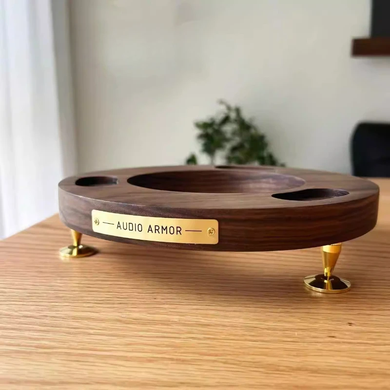 Suitable For Harman Kardon Glass 2/3/4/5th Crystal 45 Base Desktop Shock Absorber Audio Stand Black Walnut