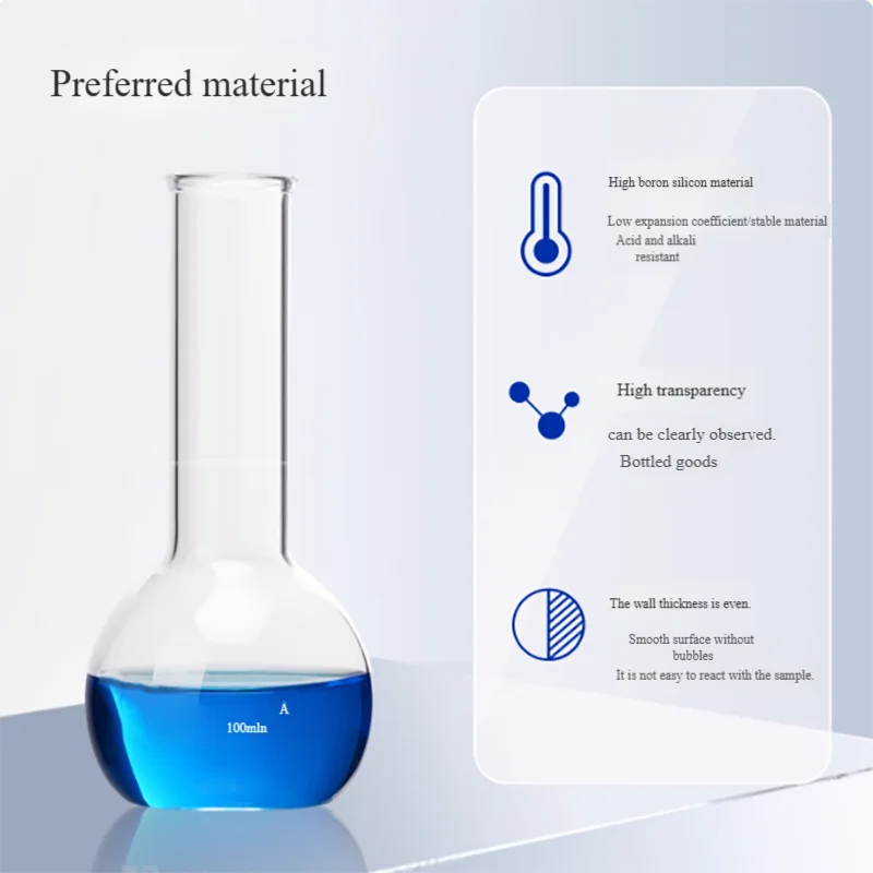 Steel measuring flask 50ml 100ml steel volumetric flask Heating and dissolving steel furnace analysis dual-purpose bottle