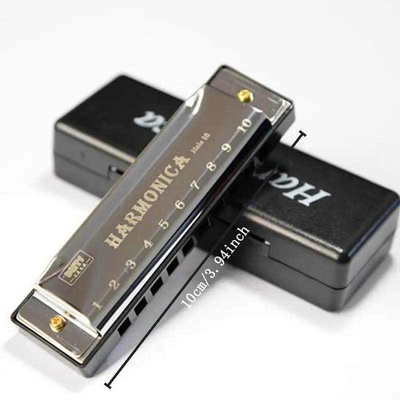Harmonica 10 Holes Diatonic Mouth Organ Key C Blues Jazz Music Training for Beginners