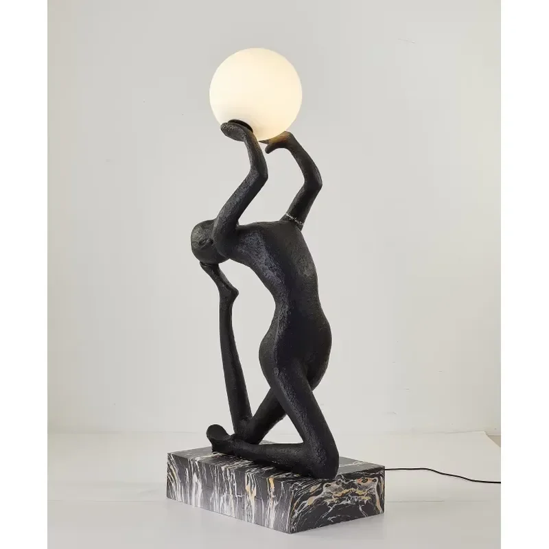 Modern Simple Resin Desk Lamp Female Sitting Portrait LED Touch Control Luxury Table Light for Living Room Bedside Home Decor
