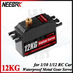 NEEBRC 12KG Metal Gear Waterproof Servo for 1/10 1/12 RC Car Crawler Monster Helicopter Plane Airplane TRX4 WPL MN86 MN128