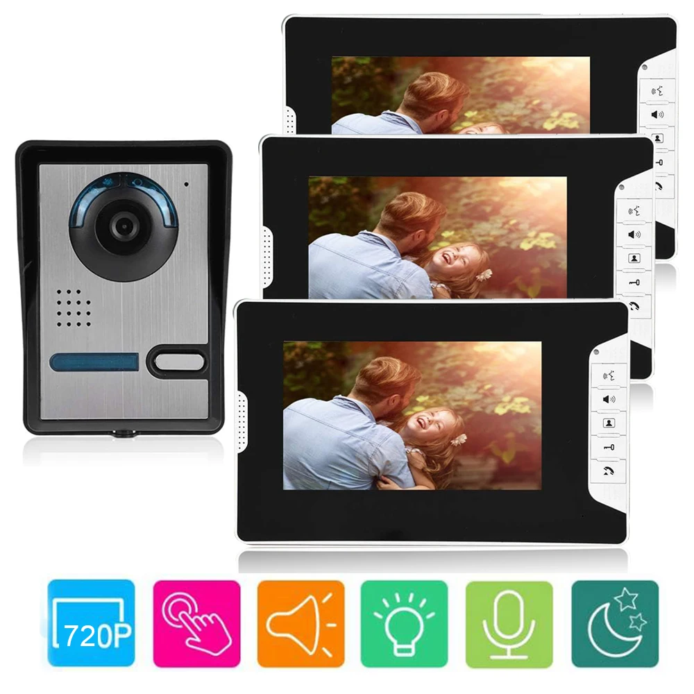 

7 inch Smart Video Door Phone Intercom System Waterproof Camera Door Bell with Intercom Kit Home Security Outdoor Video Intercom