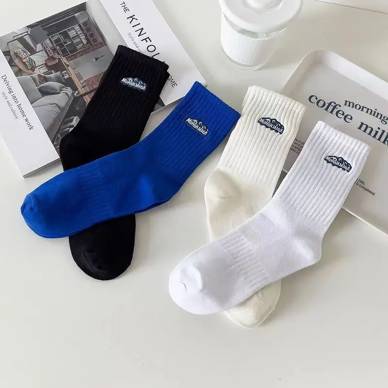 4pairs Men's Casual Sports Socks, Breathable Comfy Sweat Absorption Stockings, Men's Trendy Socks For Spring Summer