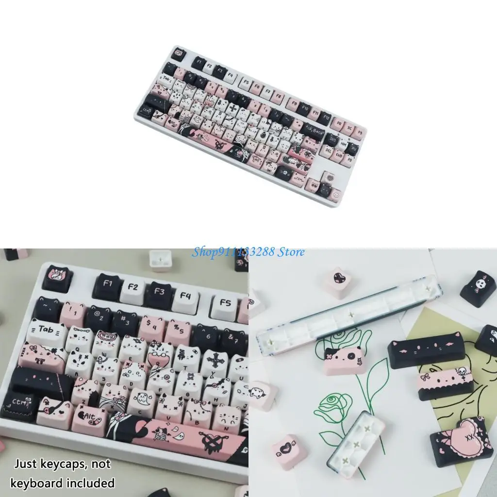 

G88d Quality Cats Cats Head Keycaps для 61 87 96 98 104 108 Клавиатуры Уникальные клавишные клавиши