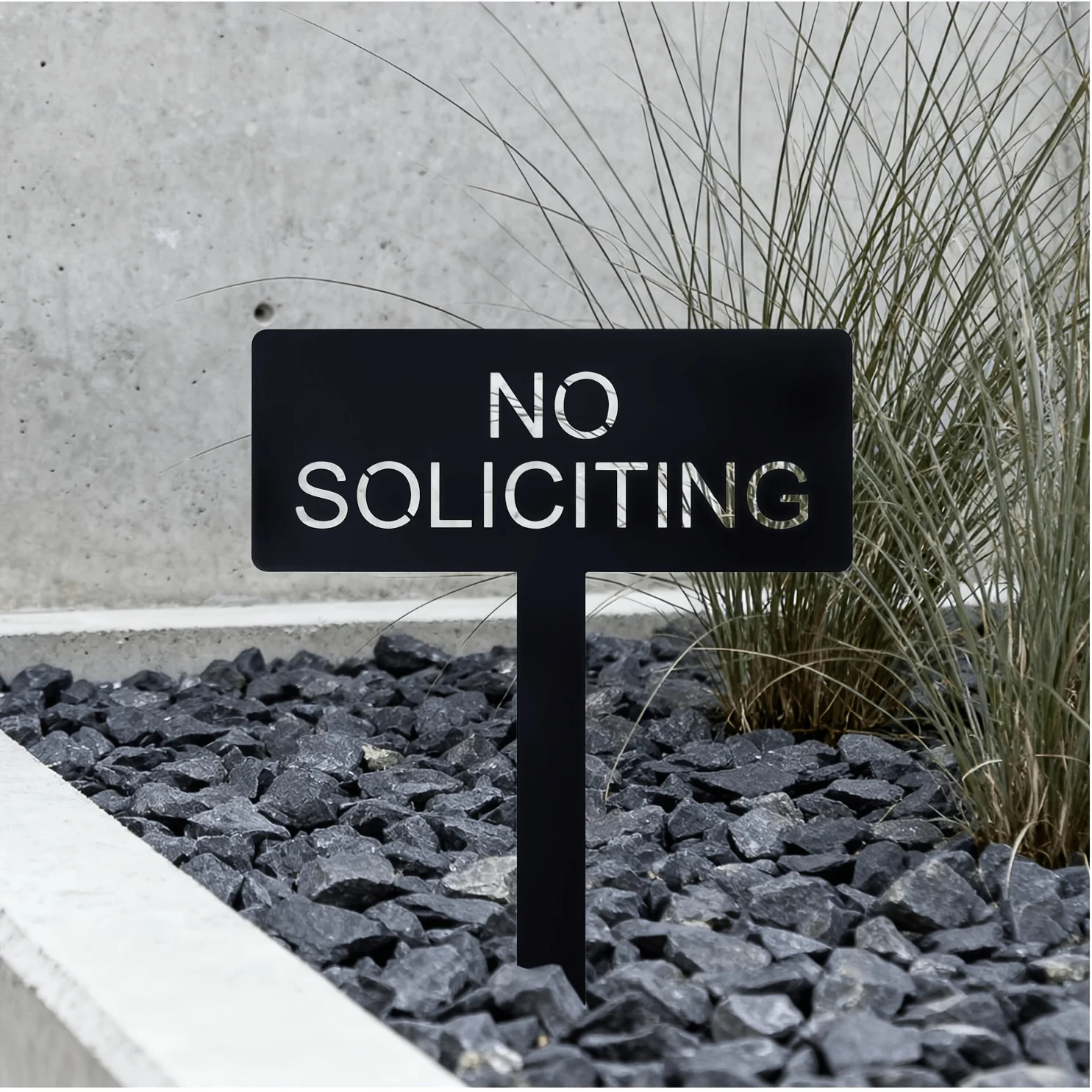 Hollow Metal No Soliciting Sign, American Courtyard Decorative Sign, Can Be Placed in Front of The Residence