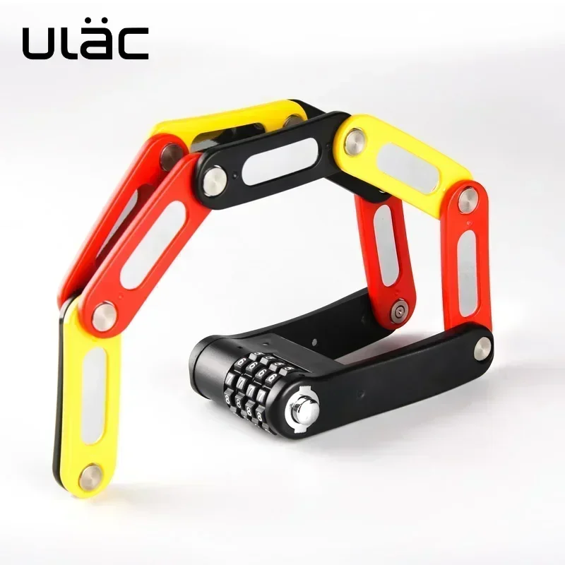 ULAC 4 Digit Combination Password Bicycle Lock Folding Bike Steel Safety Tools for Bikes Anti-theft Security Mini Accesoires