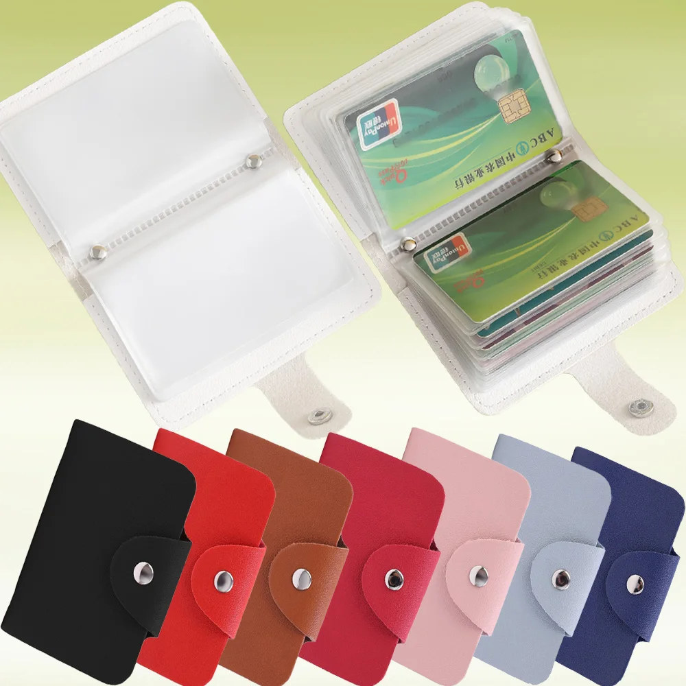 

24 Bits Credit Card Holder Business Bank Card Pocket PU Large Capacity Card Cash Storage Clip Organizer Case ID Holder Wallet