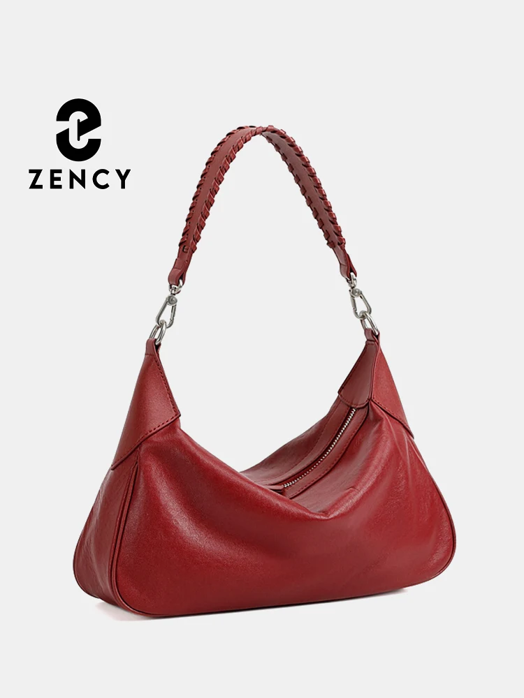 Zency Genuine Leather Soft Bag Fashion Hobo Bag Women Shoulder Handbag Crossbody Designer Bags Christmas Gift For Lover Girls