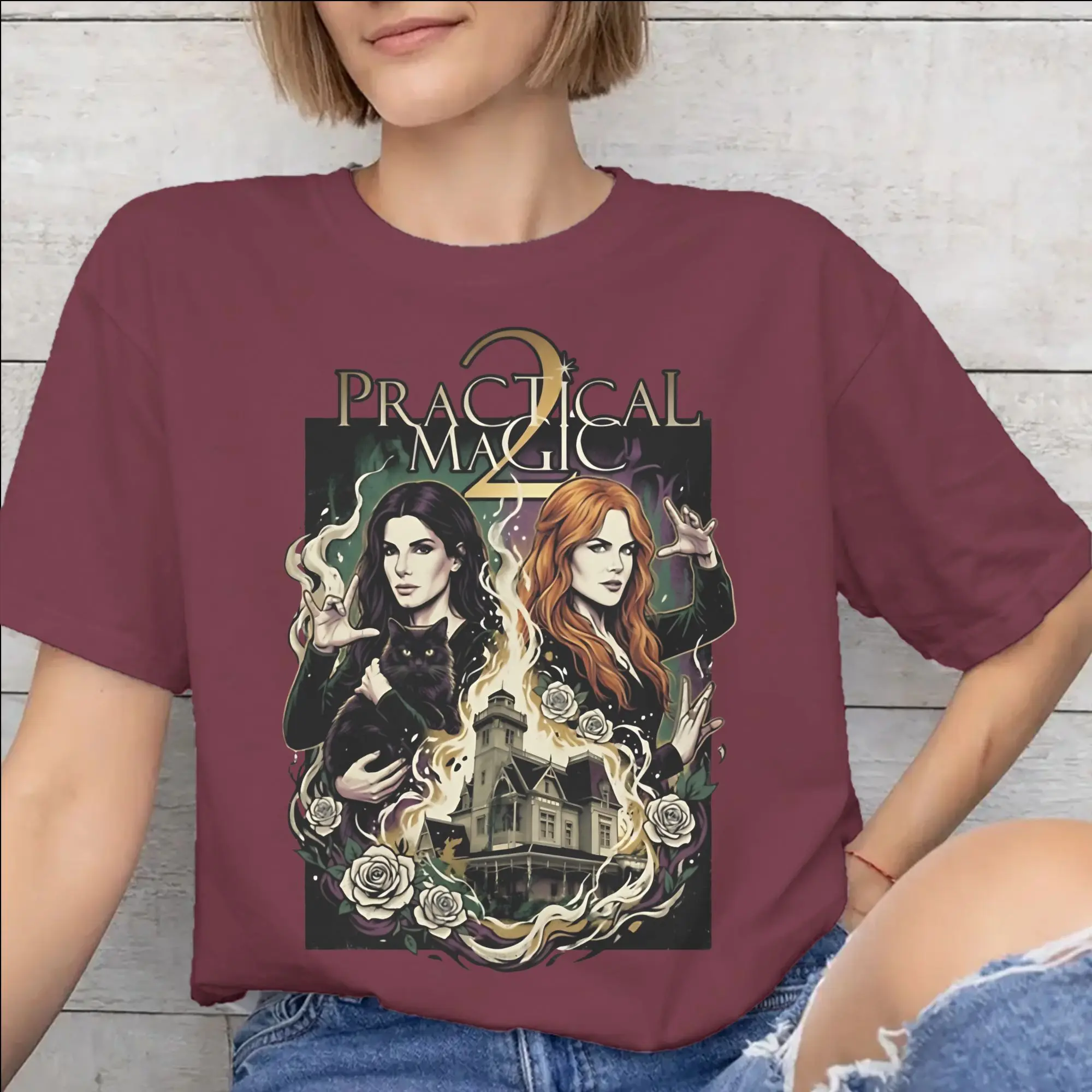 Practical Magic 2 Witchcraft Occult Gothic Witchy Black Cat Merch Unisex T Shirts 100% Cotton Tee New Arrival  T-shirt Clothes