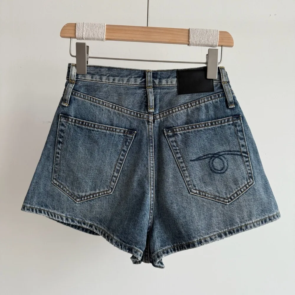 Summer New American Retro Old Loose Slim Wide-leg Denim Shorts for Women