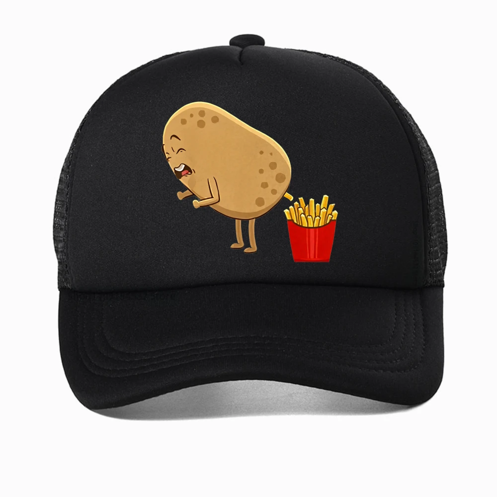 

Funny French Fries Design for Men Women Potato Lovers Baseball Cap Spring and Autumn Outdoor Mesh breathable Adjustable Hats