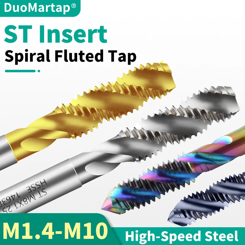 

Металлический инструмент Duo Martap CNC HSSE: Спиральный прямой метчик для нарезания резьбы STI ST M1.4-M12, 1 шт.