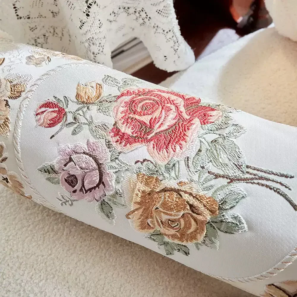 Candy Chenille Jacquard Back Pillow Long Nap Pillow Cozy Sofa Sleeping Neck Cushion Bedside Sleeping Pillow For Home Travel 0