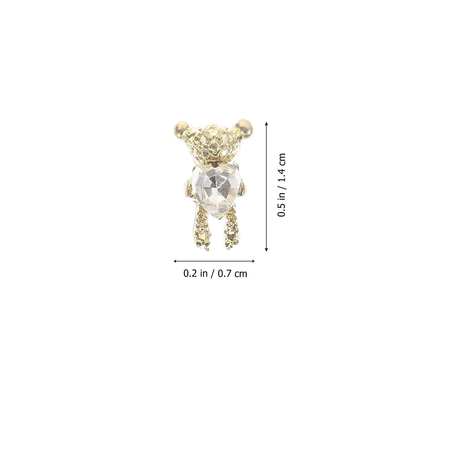 

20pcs Bear Nail Accessories Zinc Alloy Rhinestone 3D Fashionable Long Lasting Use DIY Manicure Decorations Charm for Nails