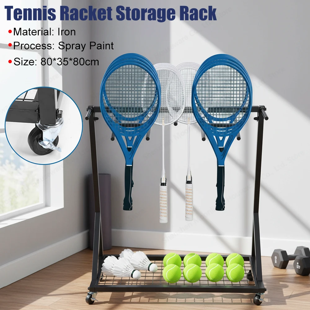 

Тележка для хранения теннисных ракеток на колесах, портативный спортивный органайзер, вмещает 26 ракеток, для спортзалов, школ, тренировочных площадок, розничной продажи