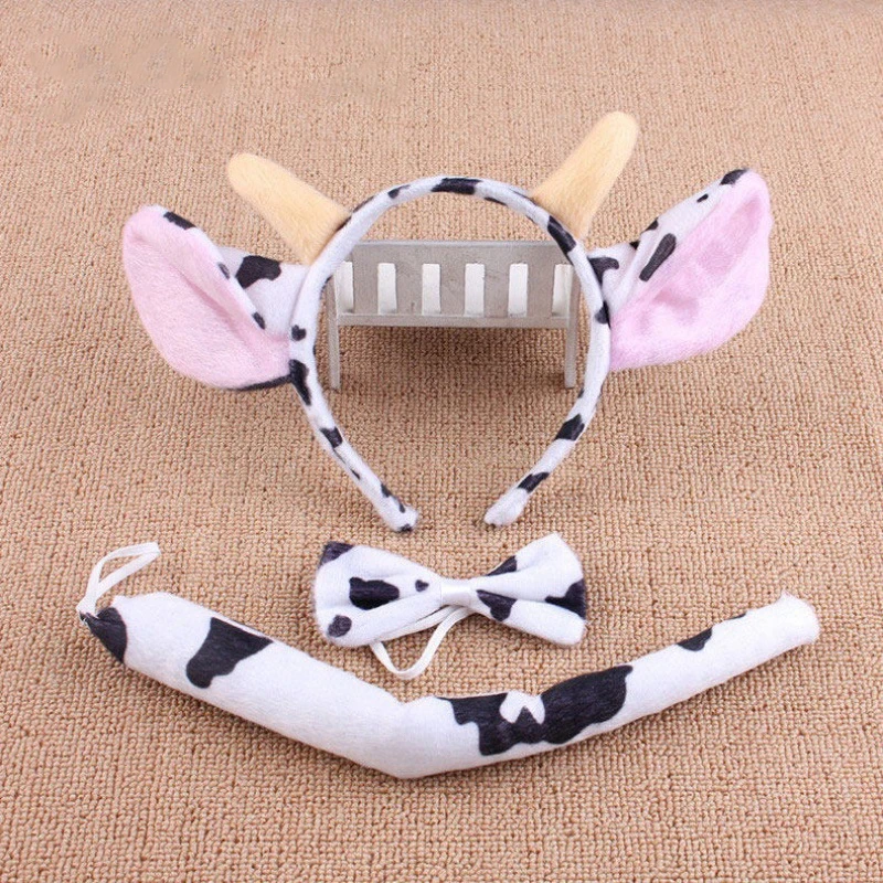 Kids Animal Headband Cute Bear Tiger Panda Elephant Cat Ear Headpiece Birthday Party Accessory Cute Girls Boys Performance Props