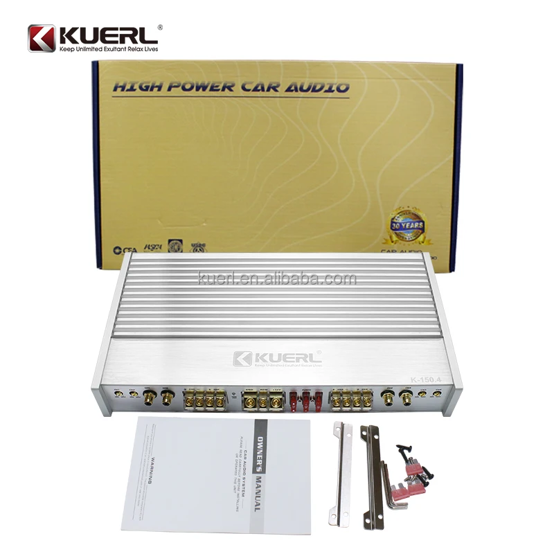 K-150.4 Wholesale 150W*4 12V Class D Amplifiers High Power 4-Channel Car Audio System Professional for Car Audio Enhancement