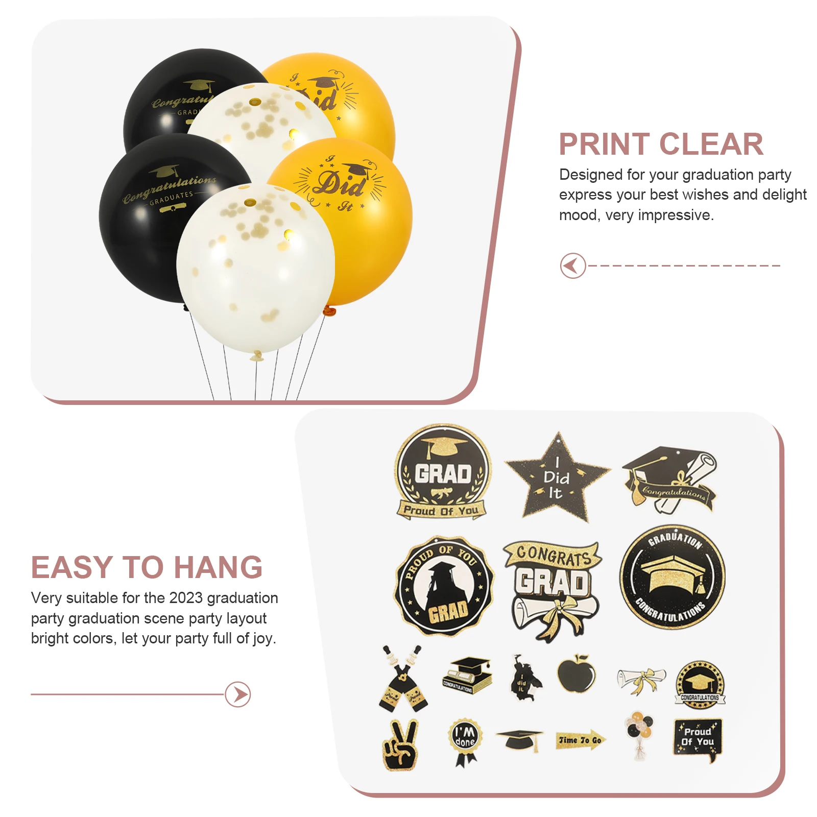 

Graduation Banner Decorative Banners Hanging Flag Balloon Party naments Photography Prop Grad Supplies College School