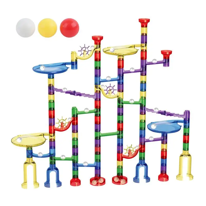 

Marble Race Game 122pcs Educational Toys Track Race 3D Maze Ball Roll Toy DIY Building Maze Tracks For Kids Toys And Games