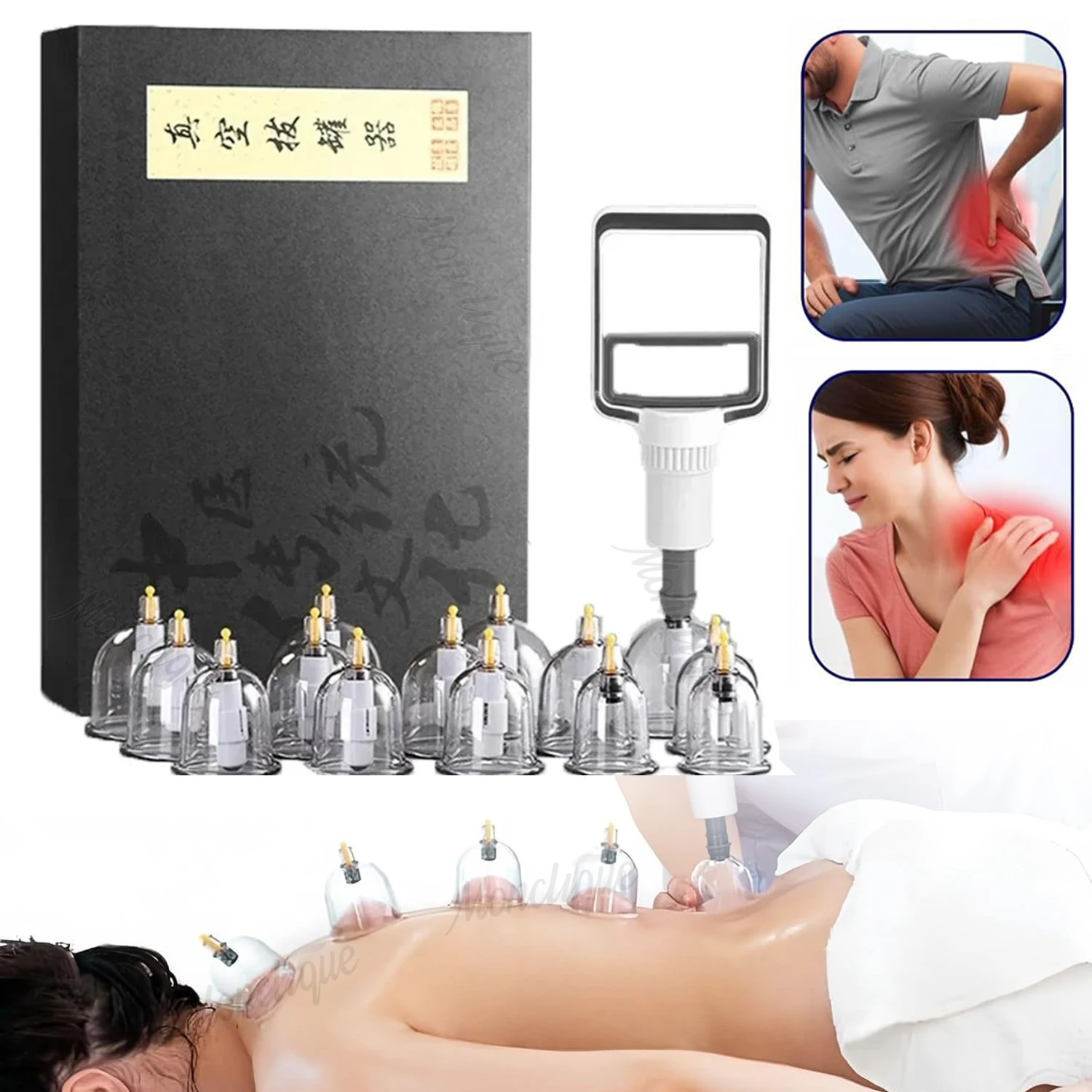 

12/24 Cans Vacuum Cupping Device Set Manual Whole Body Massager Professional Suction Cup Relax Muscles Massage Tool Accessories