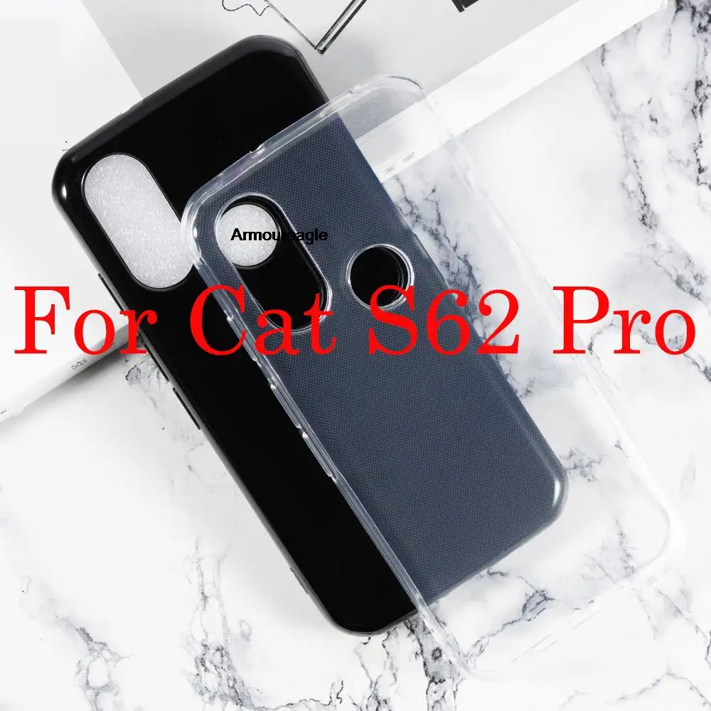 Funda de teléfono negra de TPU para Caterpillar Cat S62 Pro, funda trasera suave de silicona para Cat S62Pro en CatS62 Pro, carcasa de teléfono