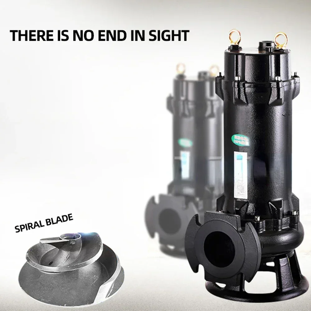 1.5kw Submersible Pump Cutting Sewage Pump Septic Tank Submersible Pump Vegetable Agricultural Irrigation